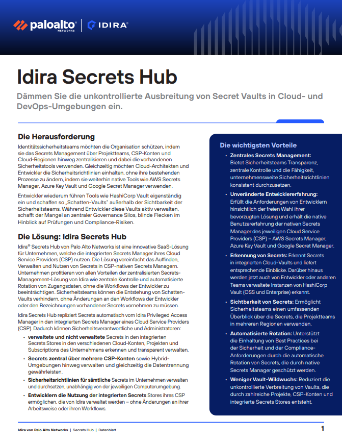 Datenblatt zu Secrets Hub