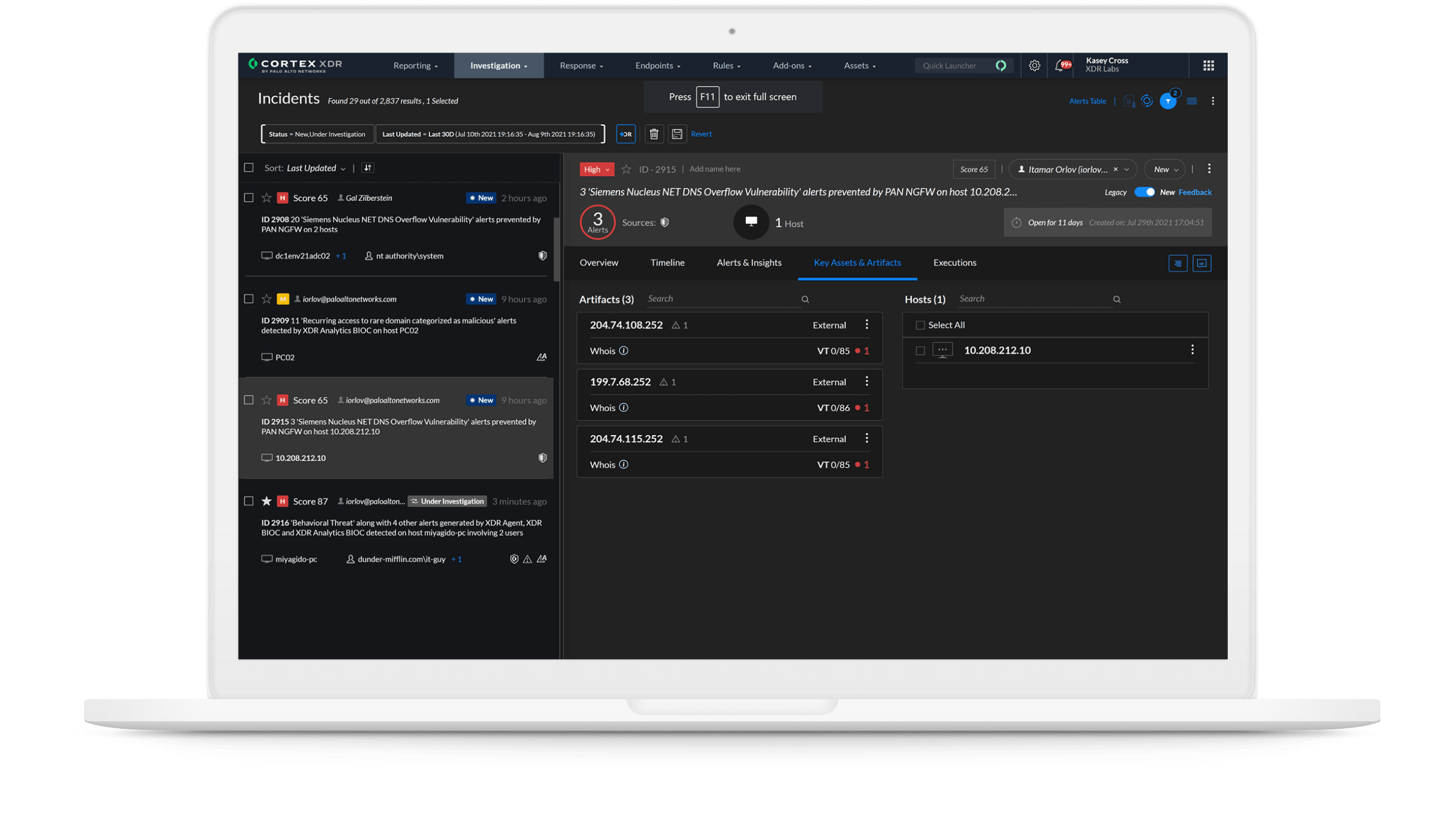 Artefakte von Sicherheitsvorfällen