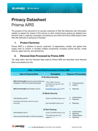 Prisma AIRS – Datenschutz