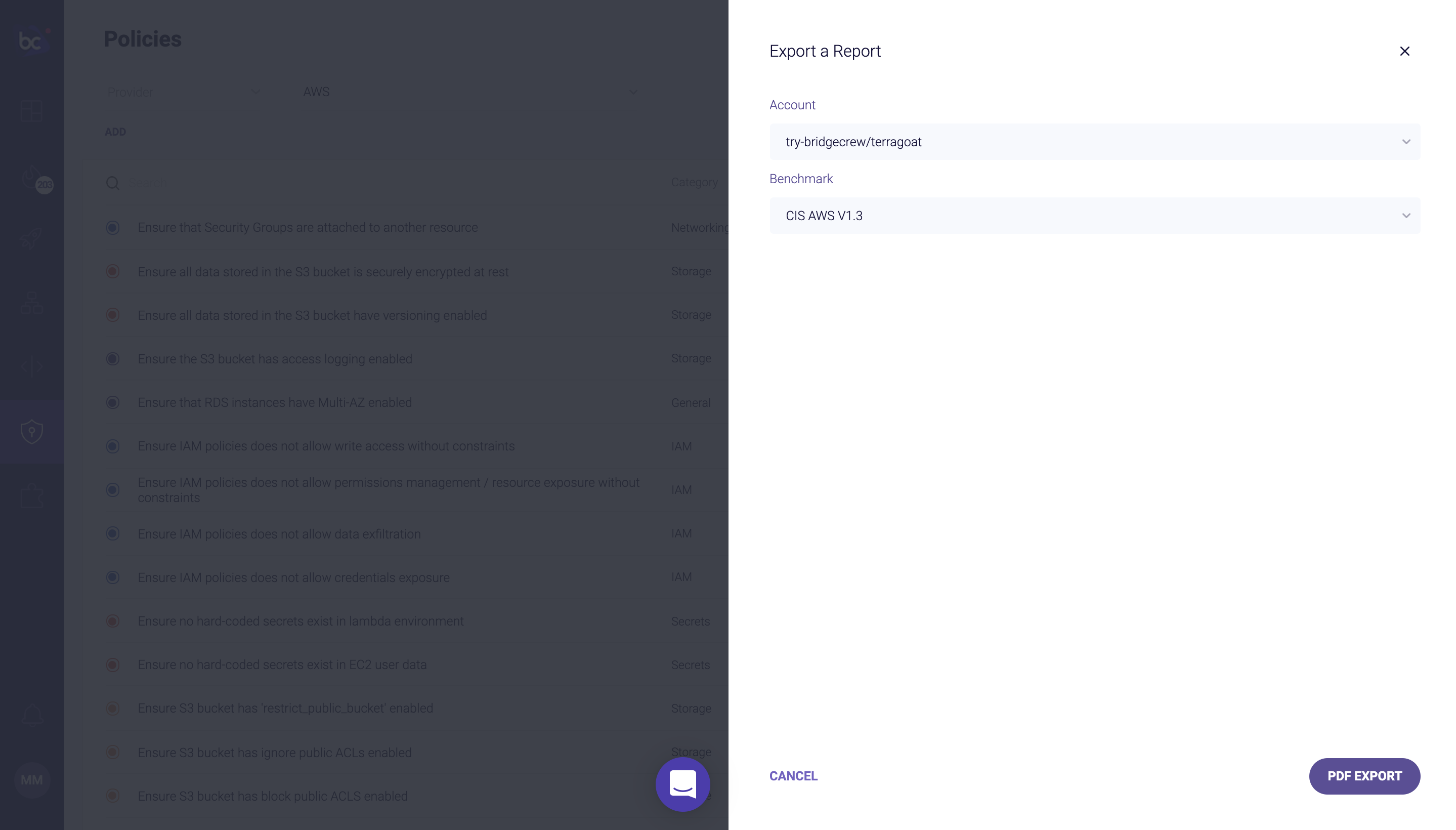 Compliance benchmarks