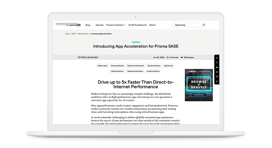 Wir stellen vor: App Acceleration for Prisma SASE