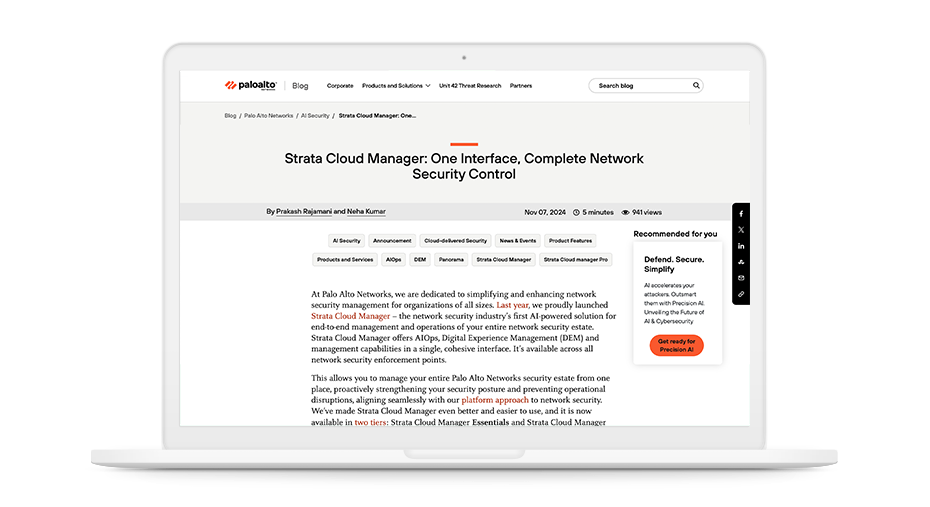 Strata Cloud Manager: eine einheitliche Oberfläche zur Verwaltung der komplexen Netzwerksicherheit