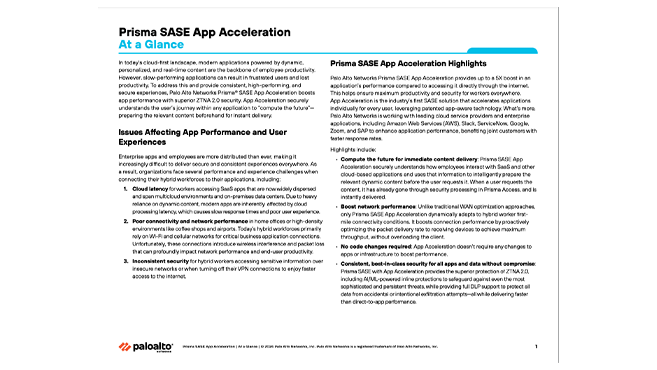 App Acceleration für Prisma SASE